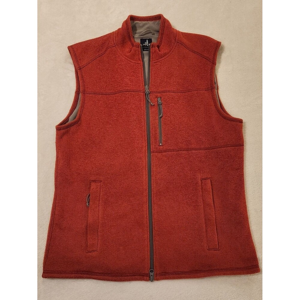 johnnie-O Red Full Zip Vest with Zip Chest Pocket Size M